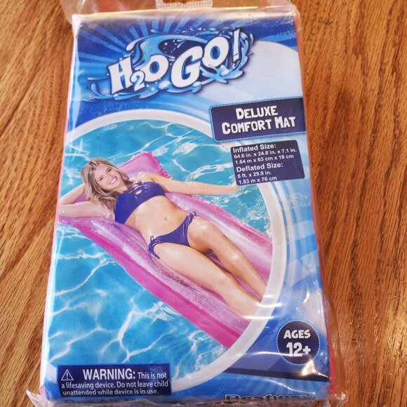 Bestway H2oGo! Deluxe Comfort Air Mat w/ pillow" Blow up Float 64.6" x 24.8" NEW - Picture 1 of 4